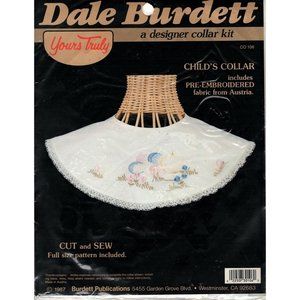 Dale Burdett Designer Collar Kit Embroidered Child's Collar Vintage 1987